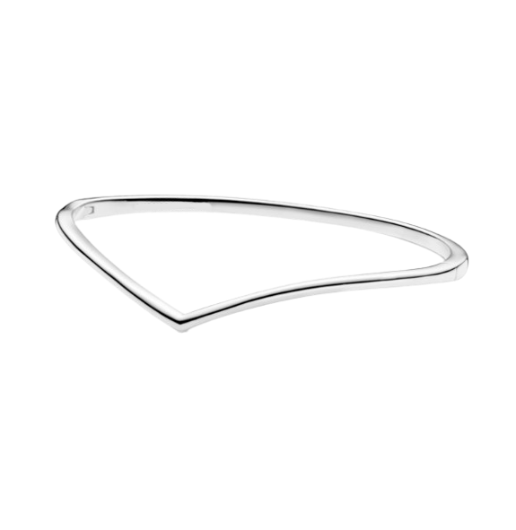 This bangle is crafted in 18-carat white gold, polished to a mirror-like finish, and weighs 14 grams with a circumference of 16 cm.