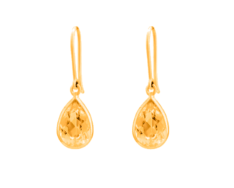 18K Yellow Gold Earrings with citrine.