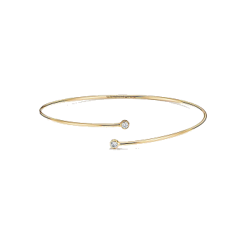 Diamond Hoop Single-row Bangle in Yellow Gold 18k.