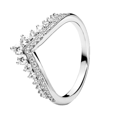 An eighteen-carat white gold ring with round-cut diamonds on the double band, bringing the total carat weight to 1.5.