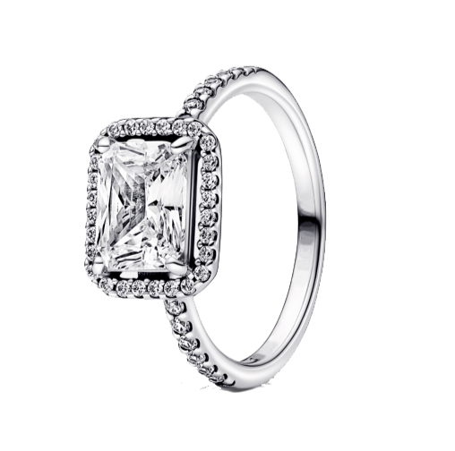 A 0.75-carat heart-cut Diamand in a eighteen-carat white gold with diamonds band, bringing the total carat weight to 1.25.
