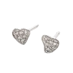 18K white gold earrings with diamonds – Heart.